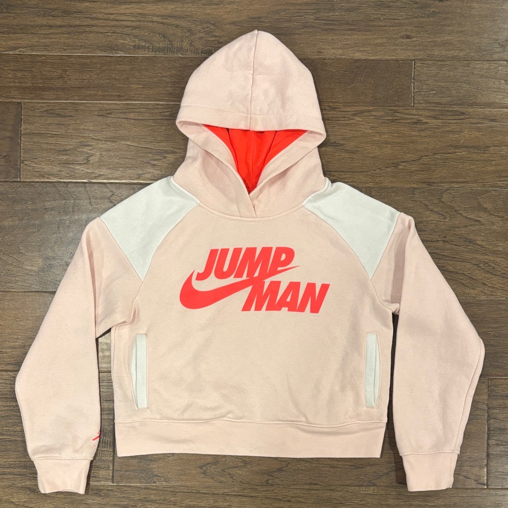 Nike Kids Pink and White Air Jordan Hoodie